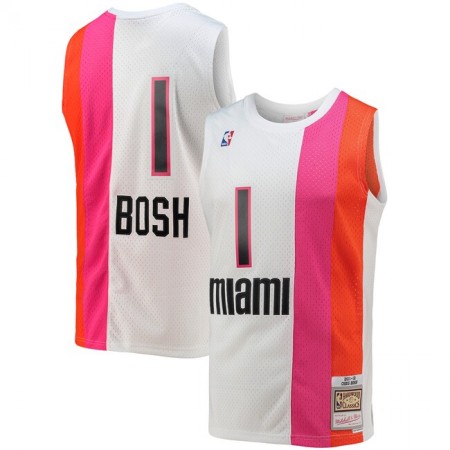 Maillot Basket Miami Heat Chris Bosh 1 Mitchell Ness 2011-2012 Hardwood Classics Swingman - Homme